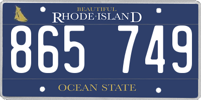 RI license plate 865749