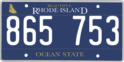 RI license plate 865753