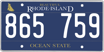 RI license plate 865759