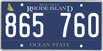 RI license plate 865760