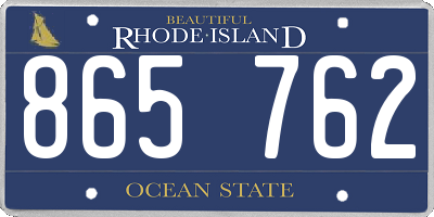 RI license plate 865762