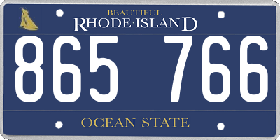 RI license plate 865766