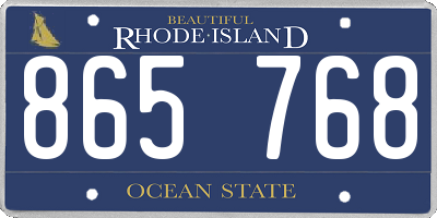 RI license plate 865768