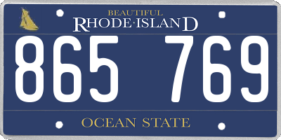 RI license plate 865769