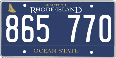 RI license plate 865770