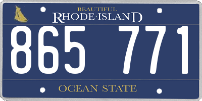 RI license plate 865771