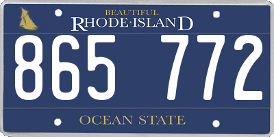 RI license plate 865772