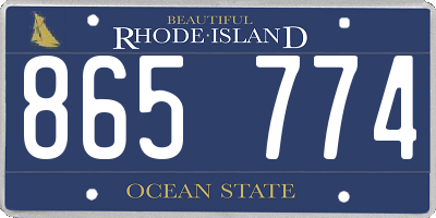 RI license plate 865774