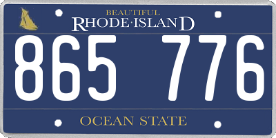 RI license plate 865776