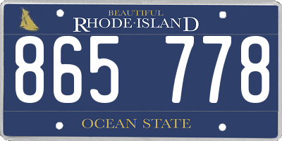 RI license plate 865778