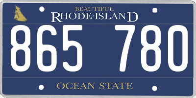 RI license plate 865780
