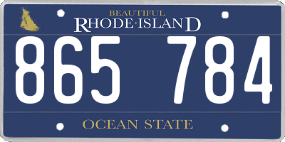RI license plate 865784