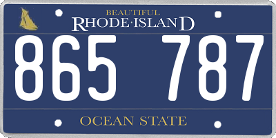 RI license plate 865787
