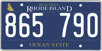 RI license plate 865790