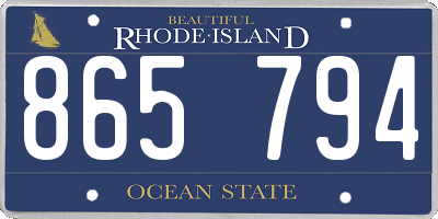 RI license plate 865794