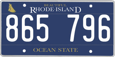 RI license plate 865796