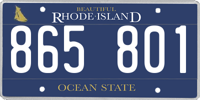 RI license plate 865801