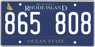 RI license plate 865808