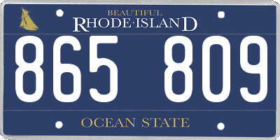 RI license plate 865809