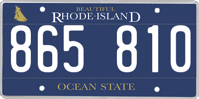 RI license plate 865810