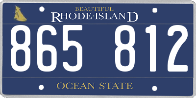 RI license plate 865812