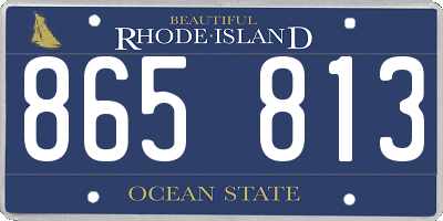 RI license plate 865813