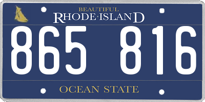 RI license plate 865816