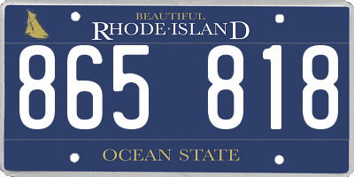 RI license plate 865818