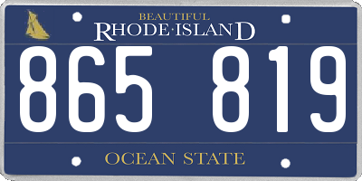 RI license plate 865819