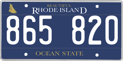RI license plate 865820