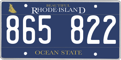 RI license plate 865822