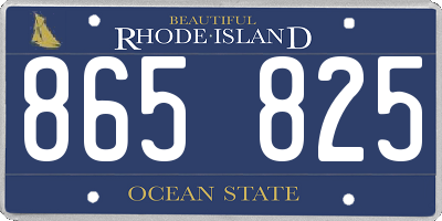 RI license plate 865825