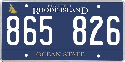 RI license plate 865826