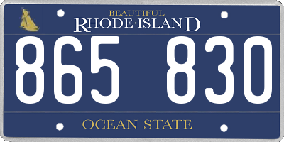 RI license plate 865830