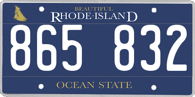 RI license plate 865832