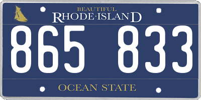 RI license plate 865833