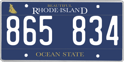 RI license plate 865834