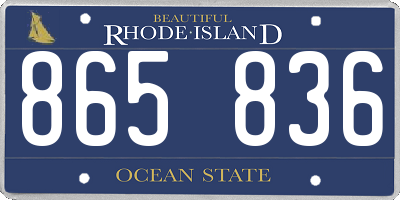 RI license plate 865836