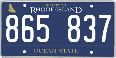 RI license plate 865837