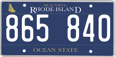 RI license plate 865840