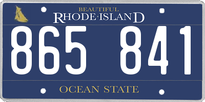 RI license plate 865841