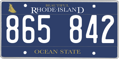 RI license plate 865842