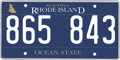 RI license plate 865843