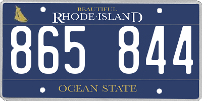 RI license plate 865844