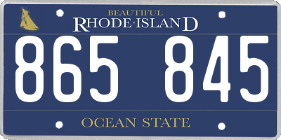 RI license plate 865845