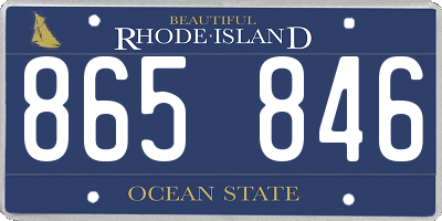 RI license plate 865846