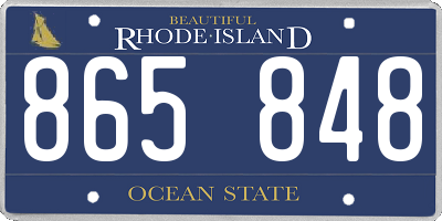RI license plate 865848