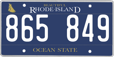 RI license plate 865849