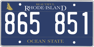RI license plate 865851