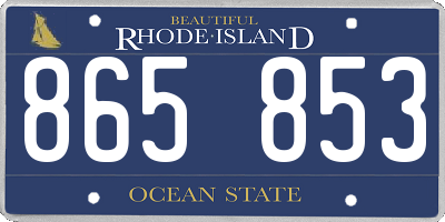 RI license plate 865853